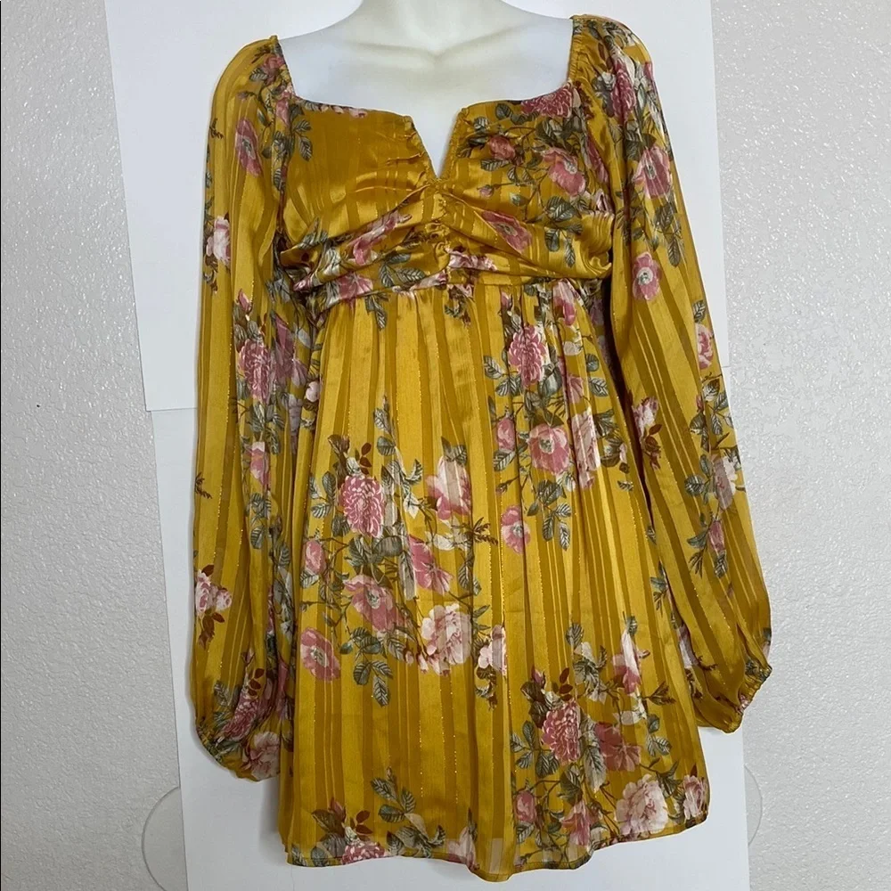 Forever 21 Yellow Tiered Babydoll Dress - Picture 1 of 6